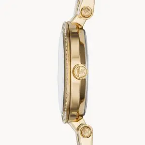 Michael Kors Women’s Quartz Stainless Steel Gold Dial 26mm Watch MK3295