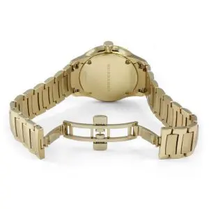 BURBERRY Men’s Swiss made Stainless Steel Gold Dial 40mm Watch BU10006
