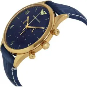 Emporio Armani Men’s Quartz Leather Strap Blue Dial 43mm Watch AR1862