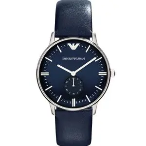 Emporio Armani Men’s Quartz Leather Strap Blue Dial 40mm Watch AR1647