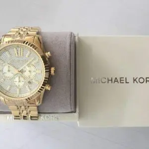 Michael Kors Men’s/Unisex Stainless Steel Gold Dial 44mm Watch MK8579