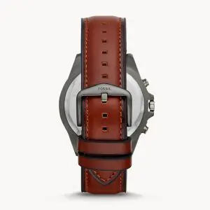 Fossil Men’s Chronograph Quartz Leather Strap Gray Dial 44mm Watch FS5770