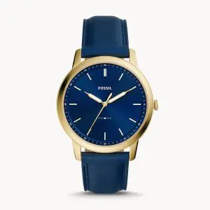 Fossil Men’s Quartz Leather Strap Blue Dial 44mm Watch FS5789