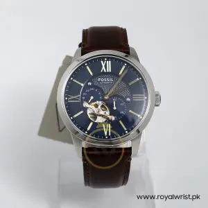 Fossil Men’s Automatic Leather Strap Blue Dial 44mm Watch ME3110