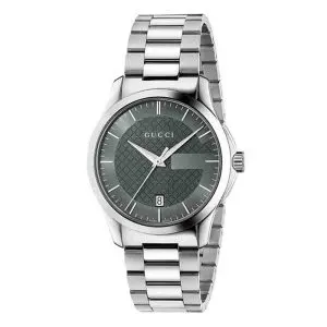 Gucci Men’s Swiss Made Quartz Stainless Steel Grey Dial 38mm Watch YA126441