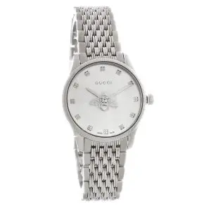 Gucci Women’s Quartz Swiss Made Stainless Steel Silver Dial 30mm Watch YA1265019