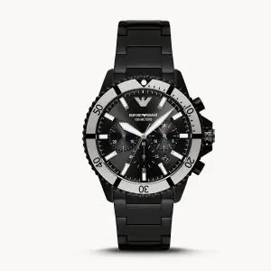 Emporio Armani Men’s Quartz Stainless Steel Black Dial 43mm Watch AR80050