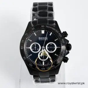 Hugo Boss Men’s Chronograph Quartz Stainless Steel Black Dial 44mm Watch 1512961