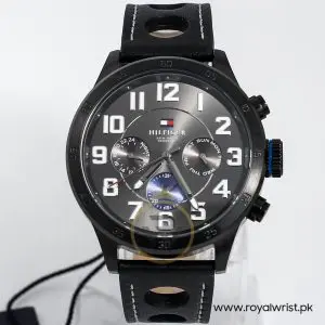 Tommy Hilfiger Men’s Quartz Leather Strap Grey Dial 46mm Watch 1791051