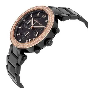 Michael Kors Women’s Quartz Stainless Steel Black Dial 39mm Watch MK5885