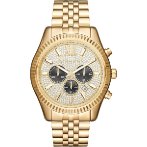 Michael Kors Men’s Chronograph Quartz Stainless Steel Gold Dial 44mm Watch MK8494