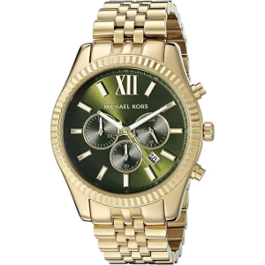 Michael Kors Men’s Quartz Stainless Steel Gold Tone Green Dial 44mm Watch MK8446