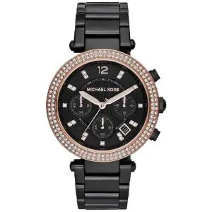 Michael Kors Women’s Quartz Stainless Steel Black Dial 39mm Watch MK5885