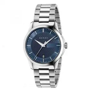 Gucci Men’s Swiss Made Quartz Stainless Steel Blue Dial 38mm Watch YA126440