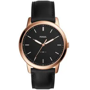 Fossil Men’s Quartz Black Leather Strap Black Dial 44mm Watch FS5376