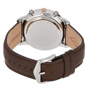 Fossil Men’s Chronograph Quartz Brown Leather Strap Grey Dial 44mm Watch FS5408