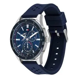Tommy Hilfiger Men’s Quartz Blue Silicone Strap Blue Dial 44mm Watch 1791635