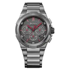 Hugo Boss Men’s Chronograph Quartz Stainless Steel Grey Dial 45mm Watch 1513361