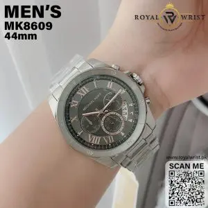 Michael Kors Men’s Chronograph Quartz Stainless Steel Grey Dial 44mm Watch MK8609