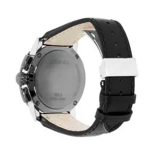 Gucci Men’s Swiss Made Quartz Leather Strap Black Dial 44mm Watch YA101205