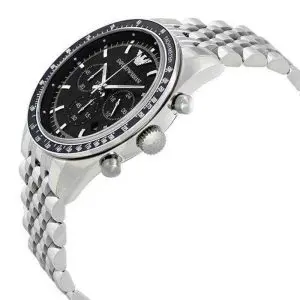 Emporio Armani Men’s Chronograph Quartz Stainless Steel Black Dial 46mm Watch AR5988