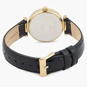 Guess Women’s Quartz Leather Strap Gold Dial 30mm Watch W0838L1