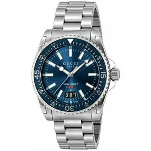 Gucci Men’s Quartz Swiss Made Stainless Steel Blue Dial 40mm Watch YA136311