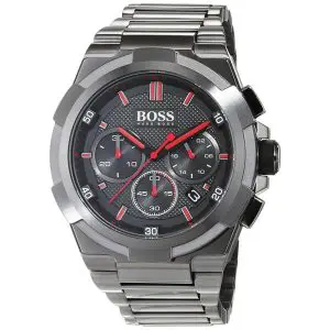 Hugo Boss Men’s Chronograph Quartz Stainless Steel Grey Dial 45mm Watch 1513361