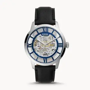 Fossil Men’s Automatic Stainless Steel Blue Dial 44mm Watch ME3200