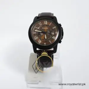Fossil Men’s Chronograph Quartz Leather Strap Brown Dial 44mm Watch FS5088