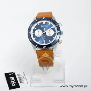 Hugo Boss Men’s Quartz Lather Strap Blue Dial 44mm Watch 1513860