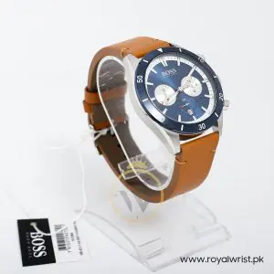 Hugo Boss Men’s Quartz Lather Strap Blue Dial 44mm Watch 1513860