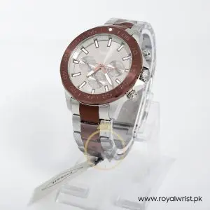 Fossil Men’s Chronograph Stainless Steel Silver Brown Dial 45mm Watch BQ2502