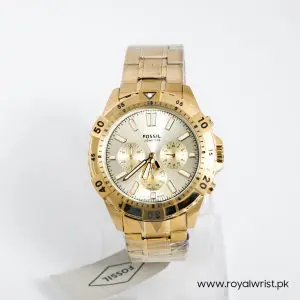 Fossil Men’s Chronograph Quartz Stainless Steel Gold Dial 44mm Watch FS5772