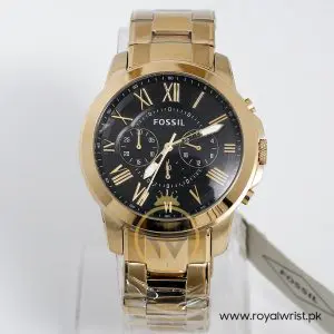 Fossil Men’s Chronograph Quartz Stainless Steel Black Dial 44mm Watch FS4815