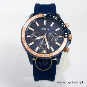 Fossil Men’s Quartz Silicone Strap Blue Dial 45mm Watch BQ2498