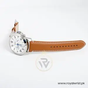 Fossil Men’s Chronograph Quartz Leather Strap White Dial 43mm Watch FS5060
