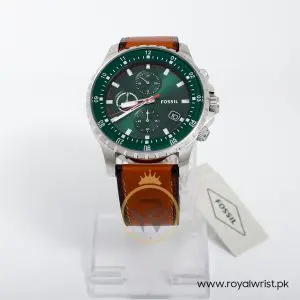 Fossil Men’s Quartz Leather Strap Green Dial 48mm Watch FS5734