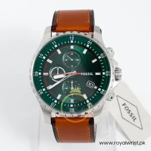 Fossil Men’s Quartz Leather Strap Green Dial 48mm Watch FS5734