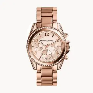 Michael Kors Women’s Quartz Stainless Steel Rose Gold Dial 39mm Watch MK5263