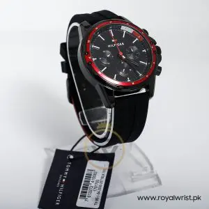 Tommy Hilfiger Men’s Quartz Silicone Strap Black Dial 45mm Watch 1791793