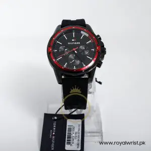 Tommy Hilfiger Men’s Quartz Silicone Strap Black Dial 45mm Watch 1791793