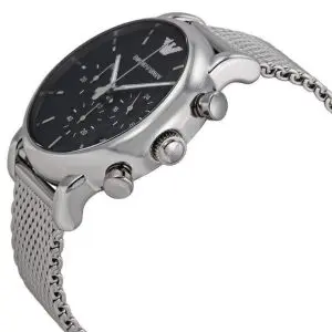 Emporio Armani Men’s Chronograph Quartz Stainless Steel Black Dial 46mm Watch AR1808