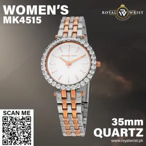 Michael Kors Women’s Quartz Stainless Steel White Dial 35mm Watch MK4515