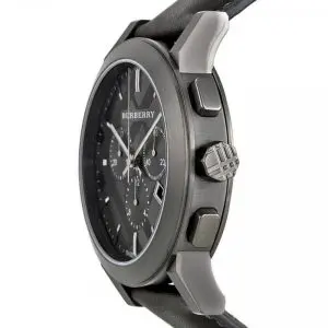 Burberry Women’s Swiss Made Leather Strap Black Dial 42mm Watch BU9364