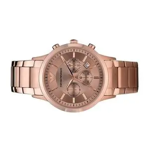 Emporio Armani Men’s Chronograph Quartz Stainless Steel Rose Gold Dial 45mm Watch AR2452