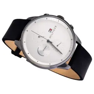 Tommy Hilfiger Men’s Quartz Leather Strap Black Dial 44mm Watch 1791489