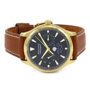 Movado Women’s Swiss Made Quartz Leather Strap Navy Blue Dial 36mm Watch 3650010