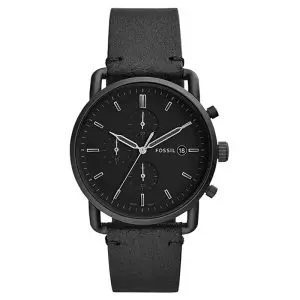 Fossil Men’s Quartz Leather Strap Black Dial 43mm Watch FS5504