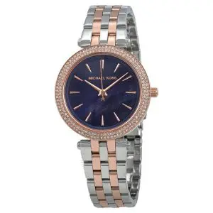 Michael Kors Women’s Quartz Stainless Steel Blue Mother of Pearl Dial 33mm Watch MK3651